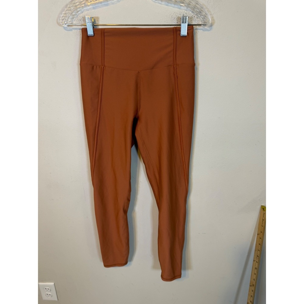 YPB Womens Leggings High Rise Performance Rust Orange Size M